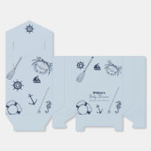 Blue Minimalist Elegant Vissen Boy Baby shower Bedankdoosjes (Ongevouwen)