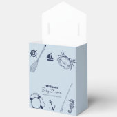 Blue Minimalist Elegant Vissen Boy Baby shower Bedankdoosjes (Open)