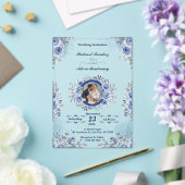 Blue Minimalist Foto acryl bruiloft uitnodigingen (Insitu (Huwelijk))