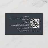 Blue Minimalist Home Building Construction QR-code Visitekaartje (Achterkant)