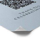 Blue Minimalist Honeymoon Fund Sign with QR Code Poster (Hoek)