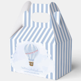 Blue Minimalist Hot Air Balloon Boy Baby shower Bedankdoosjes