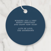 Blue Minimalist Merry & Bright Christmas Bedankjes Labels (Achterkant)