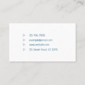 Blue Minimalist Modern Geometrisch Visitekaartje (Achterkant)