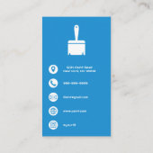 Blue Minimalist Painting Services Business Card Visitekaartje (Achterkant)