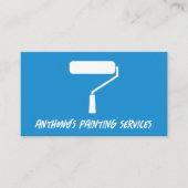 Blue Minimalist Painting Services Business Card Visitekaartje (Voorkant)