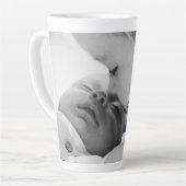 Blue Minimalist Photo Moederdag Latte Mok (Linkerhoek)