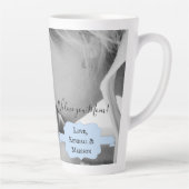 Blue Minimalist Photo Moederdag Latte Mok (Rechts)