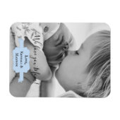 Blue-minimalist Photo Moederdag Magnet Magneet (Horizontaal)