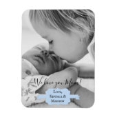 Blue-minimalist Photo Moederdag Magnet Magneet (Verticaal)