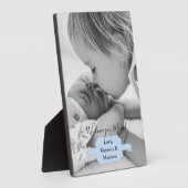 Blue Minimalist Photo Moederdag Plaque Fotoplaat (Zijkant)