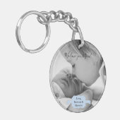 Blue Minimalist Photo Moederdag Sleutelhanger (Voorkant Links)