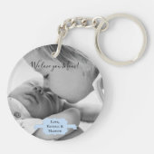 Blue Minimalist Photo Moederdag Sleutelhanger (Achterkant)