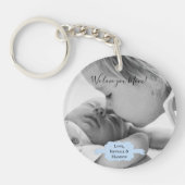 Blue Minimalist Photo Moederdag Sleutelhanger (Voorkant)