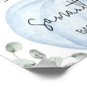 Blue Minimalist Pumpkin Baby shower Welkom Poster (Hoek)