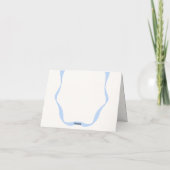 Blue Minimalist  Ribbon Boy Baby shower Bedankkaart (Achterkant)
