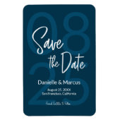 Blue Minimalist Save the Date Typography Magneet (Verticaal)