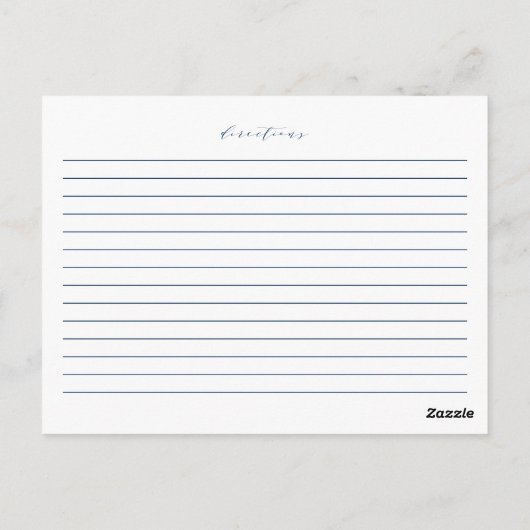 Blue Minimalist Script Vrijgezellenfeest Recipe Ka Briefkaart (Achterkant)