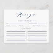 Blue Minimalist Script Vrijgezellenfeest Recipe Ka Briefkaart (Voorkant)