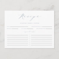 Blue Minimalist Script Vrijgezellenfeest Recipe Ka