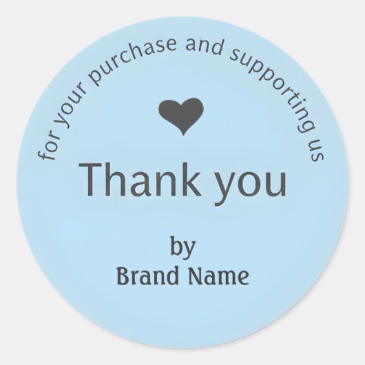 Blue Minimalist Thank You Business Sticker  (Voorkant)