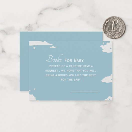 Blue Minimalistische boeken voor baby boy baby sho Notitiekaartje (Voorkant / Achterkant in situ)