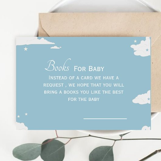 Blue Minimalistische boeken voor baby boy baby sho Notitiekaartje