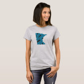Blue Minnesota Home Word Art-dames T-shirt (Voorkant volledig)