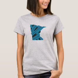 Blue Minnesota Home Word Art-dames T-shirt