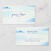 Blue & Mint Abstracte kunst Logo Visitekaartje (Voorkant / Achterkant)