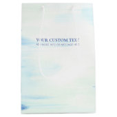 Blue & Mint Abstracte Ocean Art aangepaste tekst Medium Cadeauzakje (Voorkant)