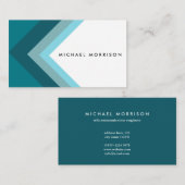Blue mint arrow geometric minimal modern design visitekaartje (Voorkant / Achterkant)