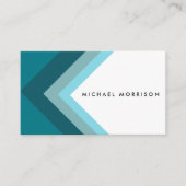 Blue mint arrow geometric minimal modern design visitekaartje (Voorkant)
