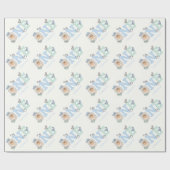 Blue & Mint Baby Ducks One Photo Boy 1st Birthday Cadeaupapier (Vlak)