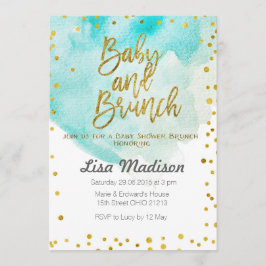 Blue Mint Baby shower Brunch Uitnodiging