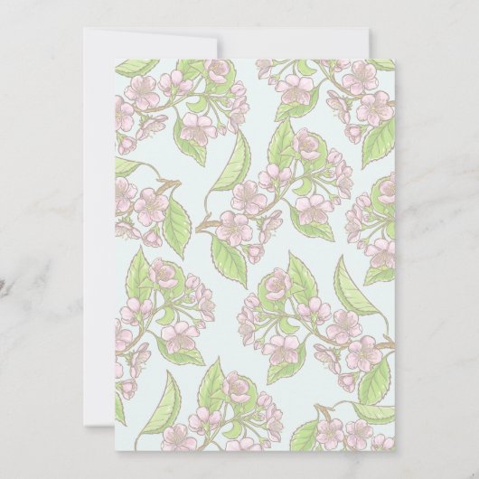 Blue Mint Floral Galentine's Day Tea Party Kaart (Achterkant)