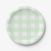 Blue Mint GIngham Baffalo Check Papieren Bordje (Voorkant)