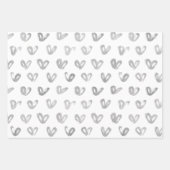 Blue Mint Glitter Stippen Silver Hearts Inpakpapier Vel (Voorkant 3)