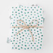 Blue Mint Glitter Stippen Silver Hearts Inpakpapier Vel (In situ)