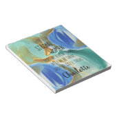 Blue Mint Gold Swirls Sterke vrouwen gepersonalise Notitieblok (Schuin)