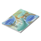 Blue Mint Gold Swirls Sterke vrouwen gepersonalise Notitieblok (Linkerzijde)