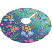 Blue Mint Gradient Garden Flowers  ontwerp Kerstboom Rok (Gekanteld)