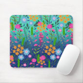 Blue Mint Gradient Garden Flowers  ontwerp Muismat (Met muis)