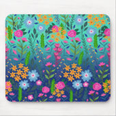 Blue Mint Gradient Garden Flowers  ontwerp Muismat (Voorkant)