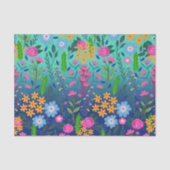 Blue Mint Gradient Garden Flowers  ontwerp Tissuepapier (Voorkant)