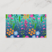 Blue Mint Gradient Garden Flowers  ontwerp Visitekaartje (Achterkant)