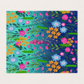 Blue Mint Gradient Garden Flowers ontwerp Visitekaartje (Buitenkant ongevouwen)