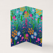 Blue Mint Gradient Garden Flowers ontwerp Visitekaartje (Binnen)