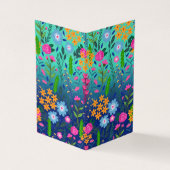 Blue Mint Gradient Garden Flowers ontwerp Visitekaartje (Buitenkant)