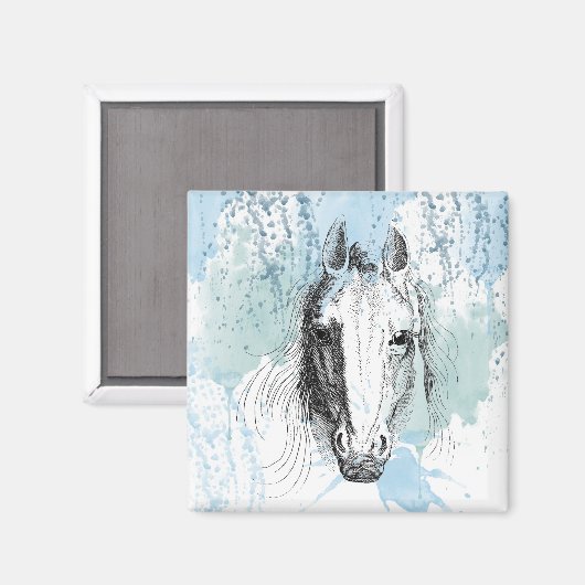 Blue Mint Horse Magneet (Voorkant / Achterkant)